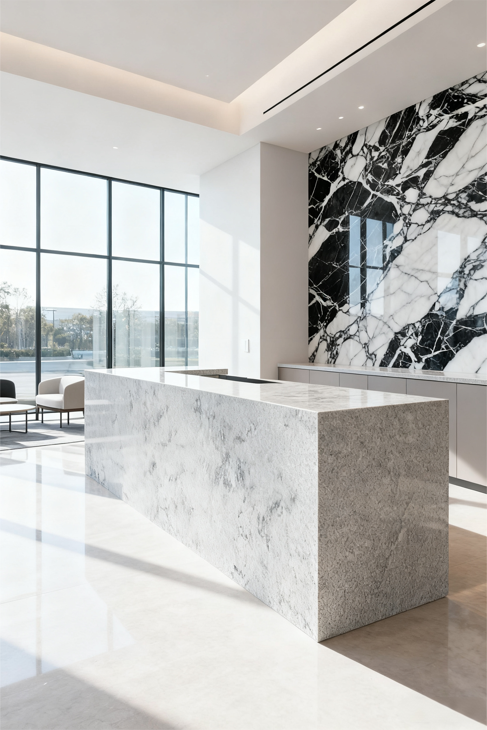 Restaurant with quartz tabletops | 配备石英石桌面的餐厅